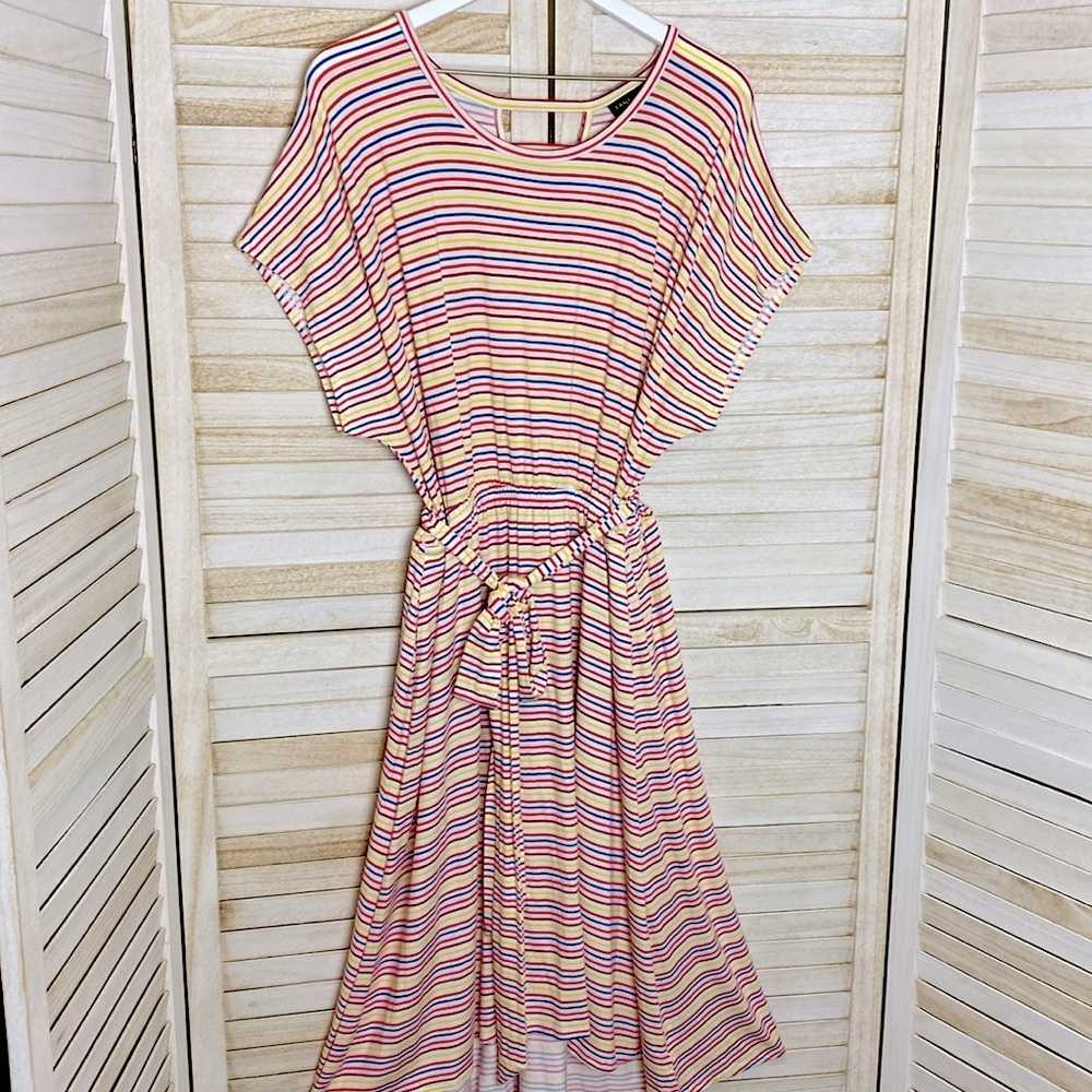 NWT Lane Bryant Candy Rainbow Striped Dress. Size 18/20